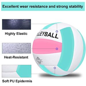 EVZOM Super Soft Volleyball Beach Volleyball Official Size 5 for Outdoor/Indoor/Pool/Gym/Training Premium Volleyball Equipment Durability Stability Sports Ball