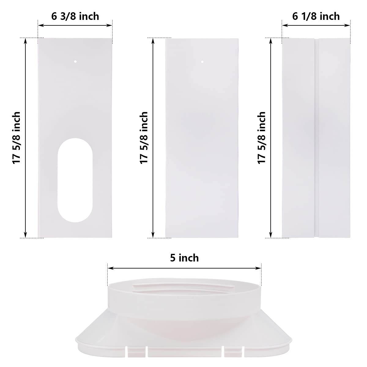 A-KARCK Window Seal Plates Kit for Air Conditioners, Adjustable Length Window Vent Kit for Sliding Windows, Suitable for 5.9 Inch Exhaust Hose