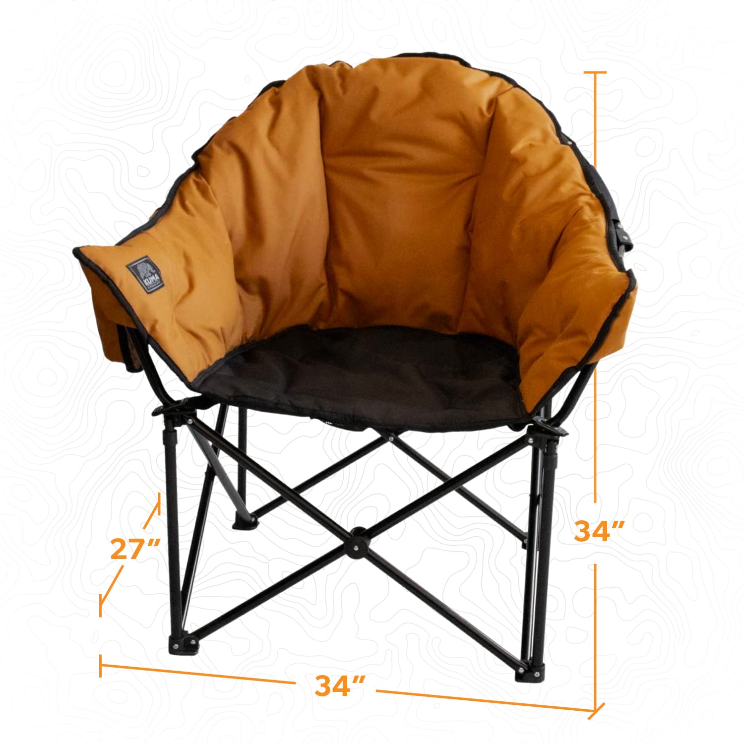 Kuma Outdoor Gear Lazy Bear Chair with Carry Bag, Ultimate Portable Luxury Outdoor Chair for Camping, Glamping, Sports & Outdoor Adventures (Sierra/Black)