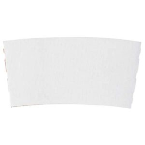 12-24 oz white traditional corrugated disposable coffee cup sleeve for heat insulation from hot beverages (white, 50)