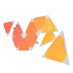 nanoleaf shapes wifi and thread smart rgbw 16m+ color led dimmable gaming and home decor wall lights expansion pack (mini triangles (10 pack))