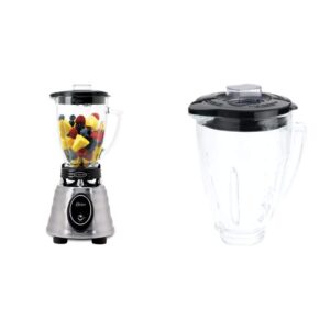 oster bpct02-ba0-000 6-cup glass jar 2-speed toggle beehive blender, brushed stainless & blender 6-cup glass jar, lid, black and clear