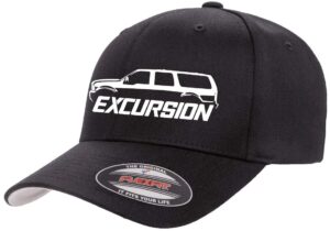 ford excursion suv classic outline design flexfit 6277 athletic baseball fitted hat cap black s/m