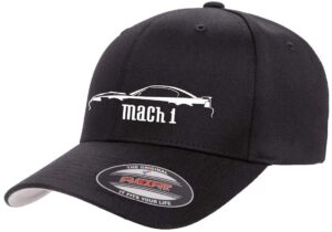 2003 2004 ford mach 1 mustang classic outline design flexfit 6277 athletic baseball fitted hat cap black l/xl
