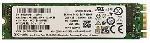 Dell SSD, 256GB, SATA3, M.2, 22mm/80mm/2.38mm, Hynix, W125707419 (22mm/80mm/2.38mm, Hynix Semiconductor Inc, (SC300) 0WX4N, 256 GB, 6 Gbit/s)