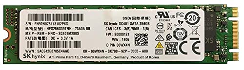 Dell SSD, 256GB, SATA3, M.2, 22mm/80mm/3.65mm, Samsung, W125707664 (22mm/80mm/3.65mm, Samsung 0WX4N, 256 GB, 6 Gbit/s)