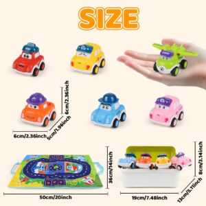 ZMZS Baby Cars Toy for 3 Year Old Boy, Toddler Push Go Toy Wind Up Cars 4PCS, Friction Powered Press Vehicles Infant Frist Birthday Gift for 36 Months Kids Girls