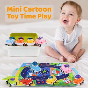 ZMZS Baby Cars Toy for 3 Year Old Boy, Toddler Push Go Toy Wind Up Cars 4PCS, Friction Powered Press Vehicles Infant Frist Birthday Gift for 36 Months Kids Girls