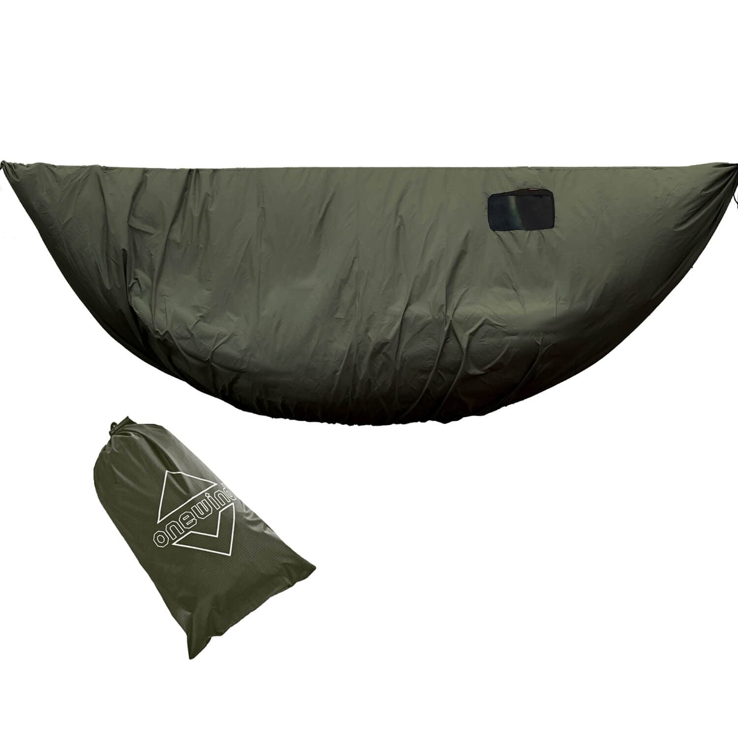 Onewind Premium Hammock Wind Sock, Hammock end Wind Block, Lightweight and Wind-Resistant Underquilt Protector for Winter and Cold Weather Protection, Backpacking, OD Green