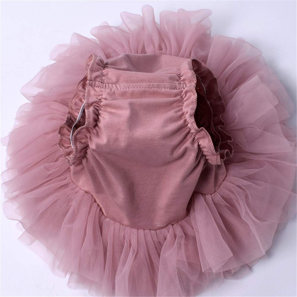 Anbaby Baby Girls Tutu Bloomers Toddler Tutu Skirt Diaper Cover and Lace Headband Set Bean Sand L