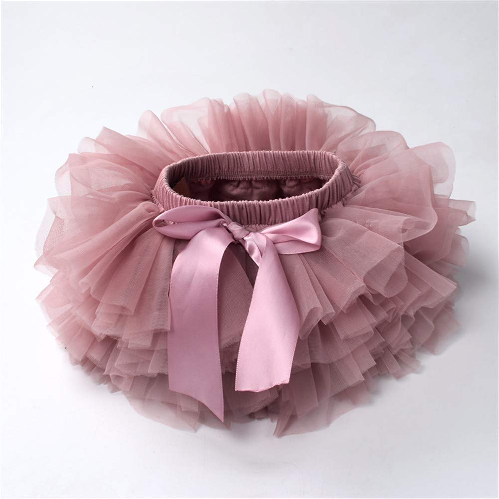 Anbaby Baby Girls Tutu Bloomers Toddler Tutu Skirt Diaper Cover and Lace Headband Set Bean Sand L