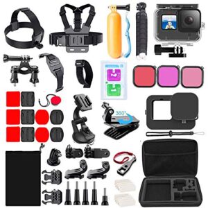 accessories kit for gopro hero 9 hero 10 black with waterproof housing case travel case screen protector filter licone sleeve accessory set for gopro hero 9 hero 10