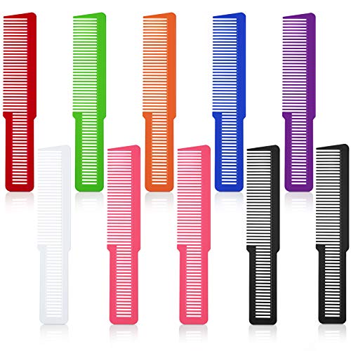 10 Pieces Hair Cutting Comb Fine Tooth Styling Comb Barber Styling Hair Comb Clipper Cutting Comb for Home Salon Barber (Eye-catching Colors)