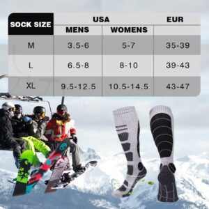 Ski Socks Merino Wool Thermal Knee High Winter Snowboard Sport Socks Men Women, Hunting Large