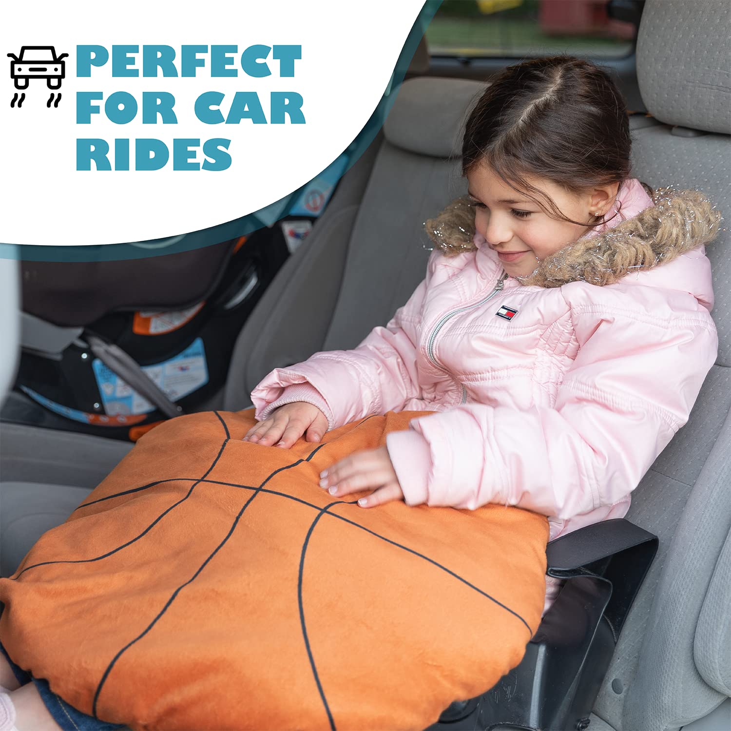 FRIENDLY CUDDLE Basketball Weighted Lap Pad for Kids 5 lbs. - Sensory Weighted Stuffed Lap Blanket for Toddlers Kids Adults with Sensory Processing Disorder - Perfect for Classroom Travel Home