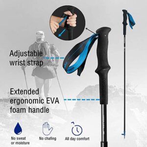 N/H 2pc-Carbon Fiber Collapsible Trekking Pole -Ultralight Hiking or Walking Stick - Strong Lightweight Quick Lock Stick for Men Womem