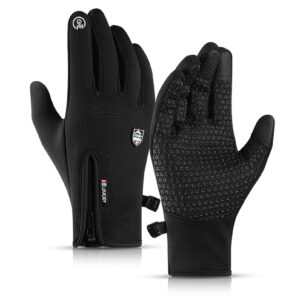 CURELIX Winter Gloves Men Women Touch Screen Warm Thermal Gloves, Cold Weather Gloves for Running Cycling Hiking Driving (Black,M)