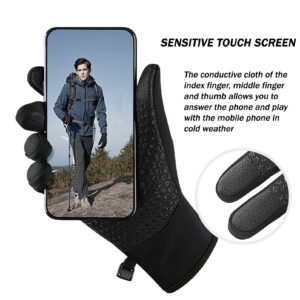 CURELIX Winter Gloves Men Women Touch Screen Warm Thermal Gloves, Cold Weather Gloves for Running Cycling Hiking Driving (Black,M)