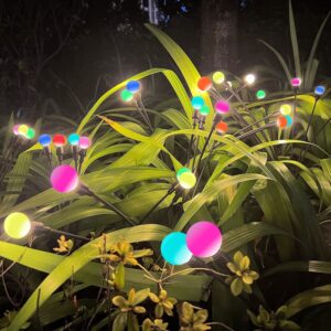 solar powered firefly lights outdoor 10 pack solar firefly lights outdoor waterproof, color changing firefly solar garden lights outdoor starburst swaying lights for yard patio pathway decoration