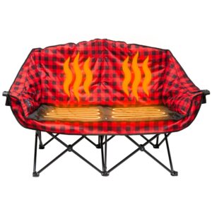 kuma outdoor gear bear buddy heated chair, 39d x 10w x 10h inch, red/black