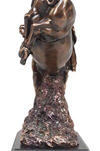 Ebros Large Rustic Western Rodeo Bull Rider Cowboy On Bucking Bull Statue in Electroplated Sepia Bronze Finish Old World Wild West Cattle Bull Riding Cowboys Accent Figurine