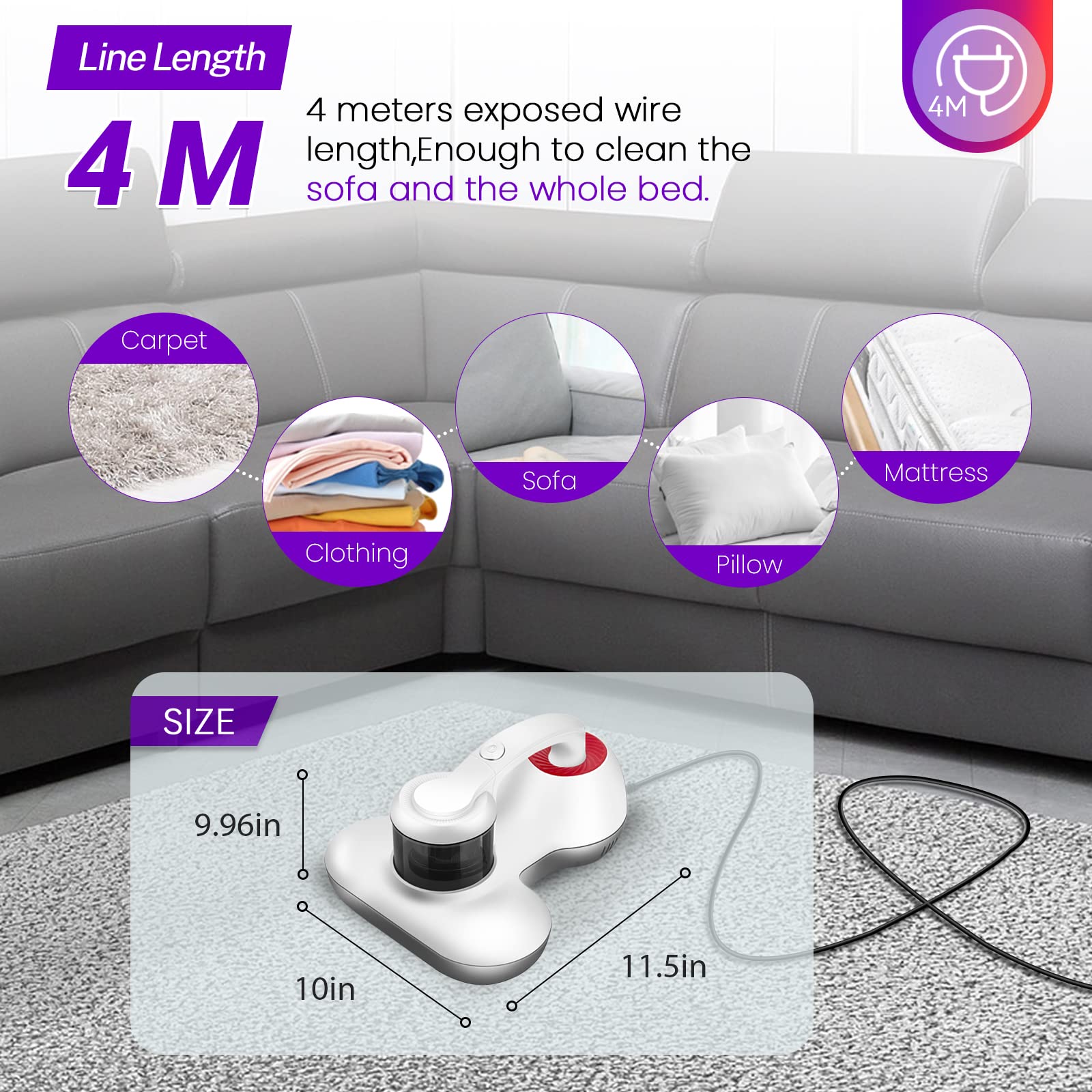 GIFANK LW-P1003 Mattress 12KPa Powerful Suction Upgraded Handheld Vacuum Cleaner Effectively Clean Up Bed Sheet Pillow Couch,