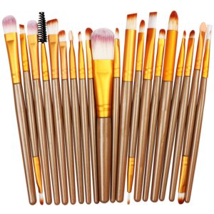 aqwzh 20pcs make up brush sets, foundation eyebrow eyeliner blush cosmetic concealer brushes, green and black