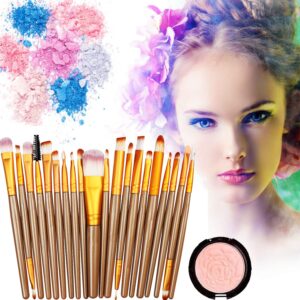 AQwzh 20PCS Make Up Brush Sets, Foundation Eyebrow Eyeliner Blush Cosmetic Concealer Brushes, green and black