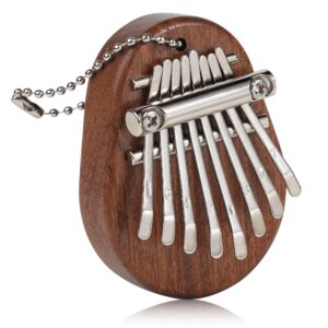 motzu mini kalimba, 8 keys finger thumb piano, portable mbira solid wood finger piano, special musical instrument gift for kids, adults, and beginners