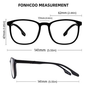 FONHCOO Blue Light Blocking Glasses Anti Blue Ray Computer Gaming Glasses Fashion Square Eyeglasses Frame Men/Women Anti-Glare, Anti-Fatigue,Anti Eyestrain