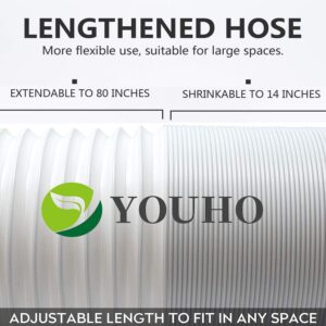 Portable Air Conditioner Hose - AC Hose YOUHO 5.1" Diameter - 80" Long. Universal Flexible Counter-Clockwise Room Airconditioner AC Vent Replacement Tube