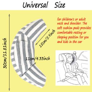 Car Seat Travel Pillow Neck Support Cushion Pad for Kids, WenMei Super Soft Headrest Shoulder Pad in Car, Universal Safety Belt Sleeping Pillow for Children Adults, Compatible with All Cars (Gray)