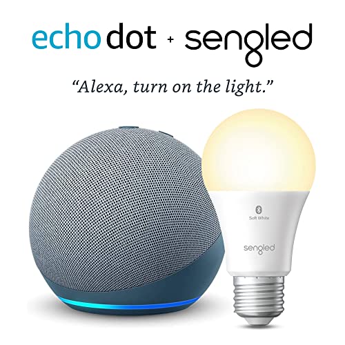 Echo Dot (4th Gen) | Twilight Blue with Sengled Bluetooth bulb | Alexa smart home starter kit