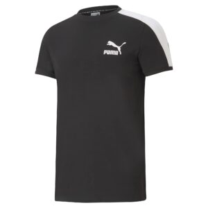 puma mens iconic t7 tee t shirt, black, x-large us