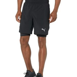 PUMA mens Run Favorite 7" Woven 2in1 Shorts, Puma Black, X-Large US