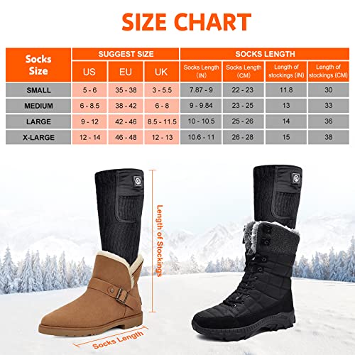 SNOW DEER Heated Socks,Upgraded 7.4V Rechargeable Battery Electric Socks for Men Women,Winter Cold Weather Warm Socks for Huting Fishing Camping Hiking Skiing Foot Warmer