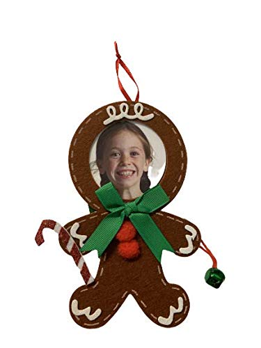 Adorable Gingerbread Man Christmas Ornament with Photo Insert