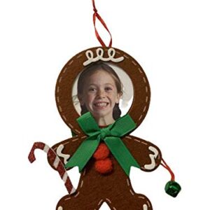 Adorable Gingerbread Man Christmas Ornament with Photo Insert