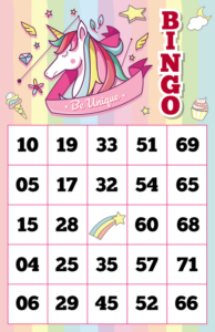 unicorn 30 cards, printable unicorn bingo game