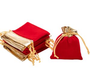 kaoyoo 25pcs 4.7"x5.9"/12cmx15cm drawstring velvet gift bags for wedding,birthdays,christmas, jewelry packing