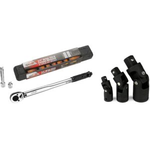 epauto 1/2-inch drive click torque wrench + impact universal joint set