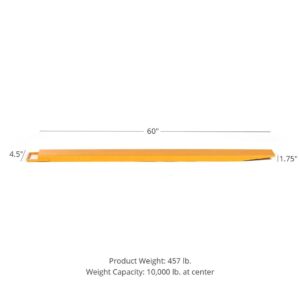 Titan Attachments Pallet Fork Extensions for Forklifts and Loaders, 60"x4.5"