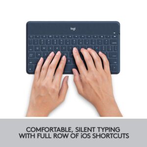 Logitech Keys-to-Go Super-Slim and Super-Light Bluetooth Keyboard for iPhone, iPad, Mac and Apple TV, Including iPad Air 5th Gen (2022) - Classic Blue