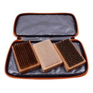 racewax pro ski wax brush kit: nylon horsehair brass in deluxe case - (ra-5509)