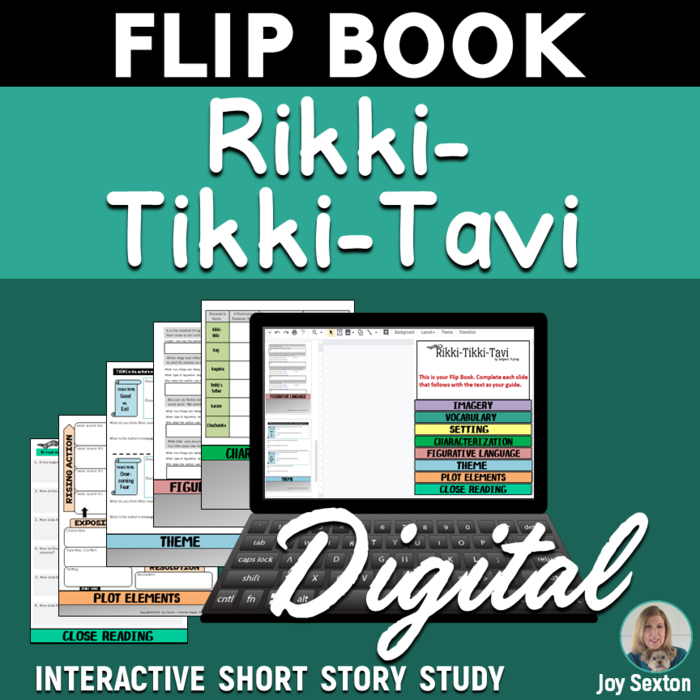 FLIP BOOK - Rikki Tikki Tavi - DIGITAL for Distance Learning - Interactive Short Story Study