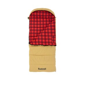 Bushnell Hooded Canvas Sleeping Bags | 20 Degree Sleeping Bag with Heavy Flannel Lining for Cold Weather Camping