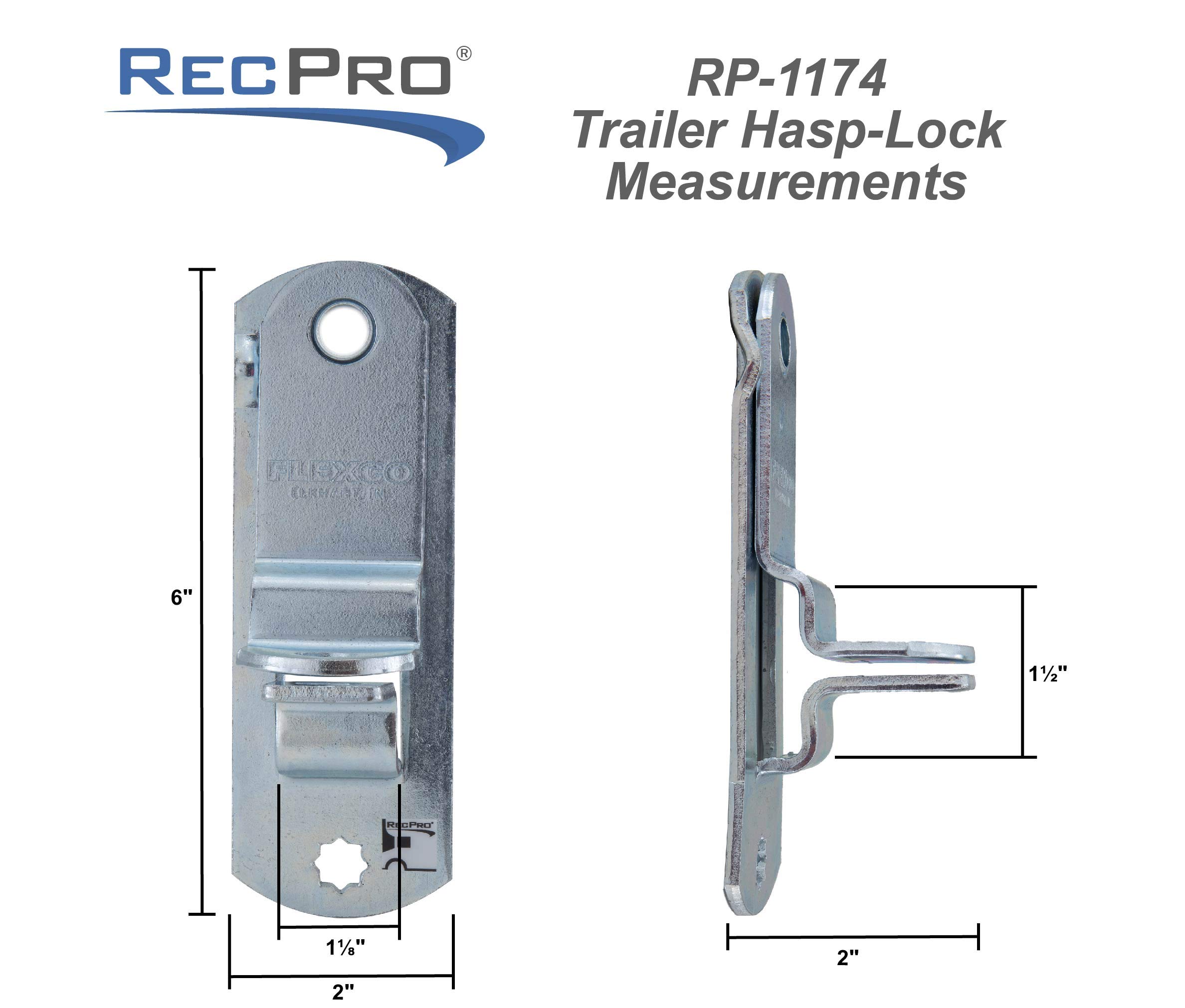 RecPro Trailer Cam-Action Hasp Lock Mechanism | Enclosed Trailer Door Latch | Made in USA (2)