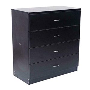 a perfect home office decoration mdf wood, fine workmanship black 4 drawer chest dresser clothes storage bedroom furniture cabinet family room bedroom living room beautiful appearance
