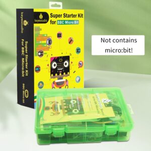 KEYESTUDIO Super Starter Kit for Microbit V2 V1.5 STEM Learning|Without Micro:bit Board,40 Lessons Tutorial,with T-Breakout Board,Breadboard,LCD Display etc.Education Kit for Kids Adults Beginners