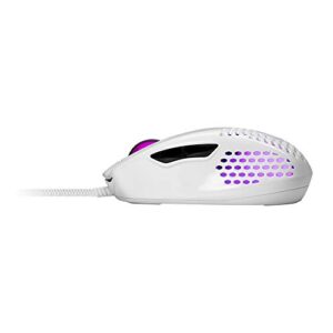 Cooler Master MM720 White Glossy Lightweight Gaming Mouse with Ultraweave Cable, 16000 DPI Optical Sensor, RGB and Unique Claw Grip Shape